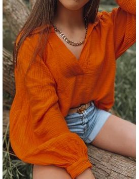 Stylová mušelínová dámská košilka v oranžové barvě Keli