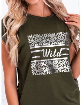 Originální dámské tričko Wild v khaki barvě SLR047