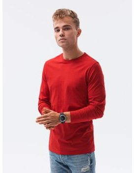 Klasické červené tričko s dlouhým rukávem L138