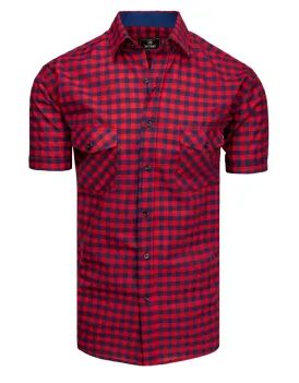 Granátově-červená károvaná košile