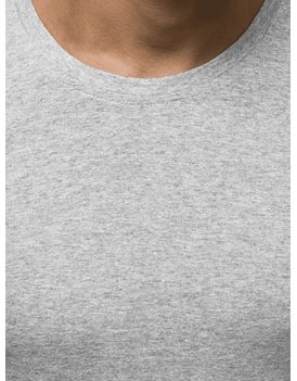 Jednoduché šedé tričko s dlouhým rukávem O/1209Z