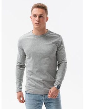 Klasické melírované-šedé tričko s dlouhým rukávem L138
