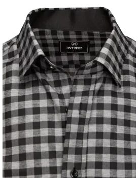 Černo-šedá károvaná košile