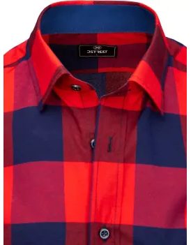 Granátově-červená károvaná košile