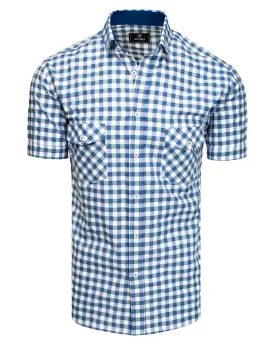 Bílo-blankytně modrá károvaná košile