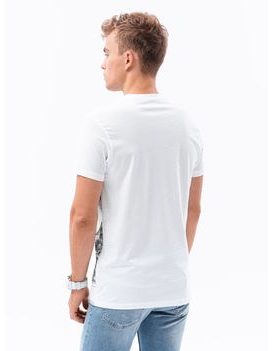Pánské bílé tričko s trendy motivem S1680