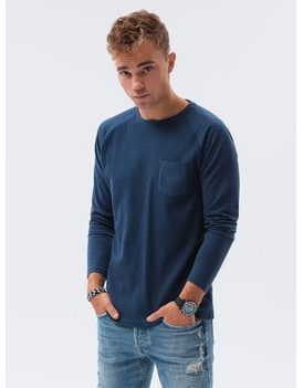Pohodlné tmavě modré tričko s dlouhým rukávem L137
