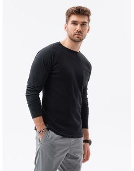 Pohodlné černé tričko s dlouhým rukávem L137