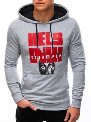 šedá pánská mikina s potiskem la casa de papel