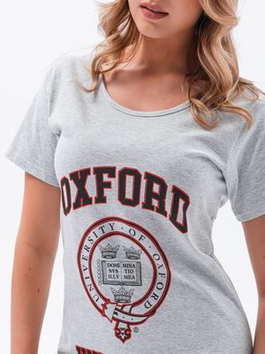 šedá dámská noční košile s nápisem Oxford