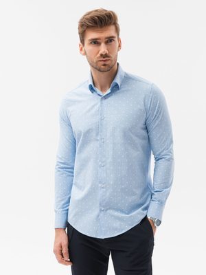 světle modrá pánská vzorovaná košile