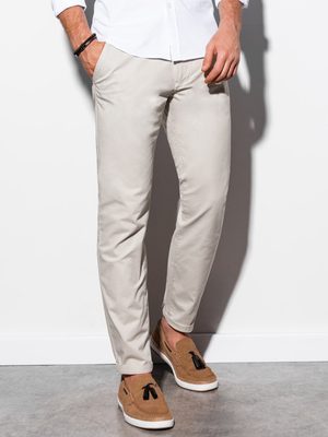 béžovo-šedé pánské chino kalhoty