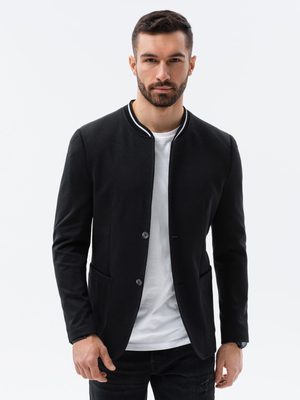 smart casual outfit - černé sportovní sako, pánské bílé tričko