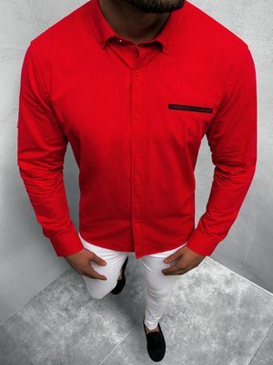 červená elegantní pánská košile