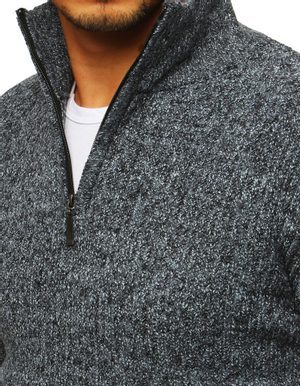 tmavomodrý pánský svetr na zip