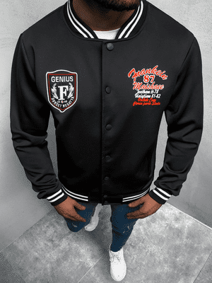 černá pánská bomber bunda ve stylu college