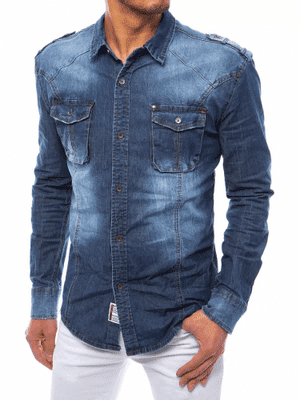 klasická modrá pánská džínová košile