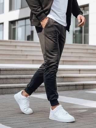 Moderní pánské tepláky v grafitové barvě