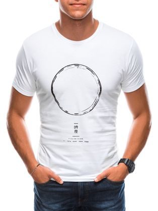 Bílé tričko s originálním motivem S1729