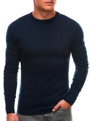 Tmavě modrý jednoduchý svetr V3 SWBS-0100