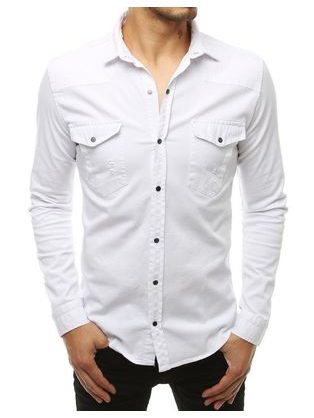 Košile s dlouhým rukávem v bílé barvě