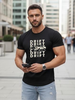 Černé tričko s originálním nápisem DRIFT