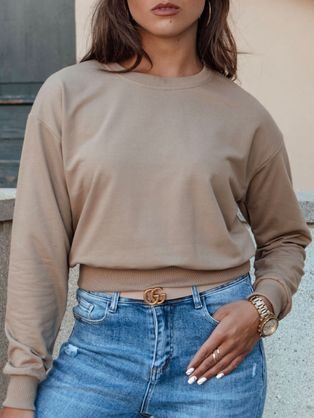 Dámská světle hnědá mikina v jednoduchém provedení Casualvibe