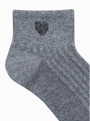 Dámské bavlněné tmavě šedé ponožky Love ULR098