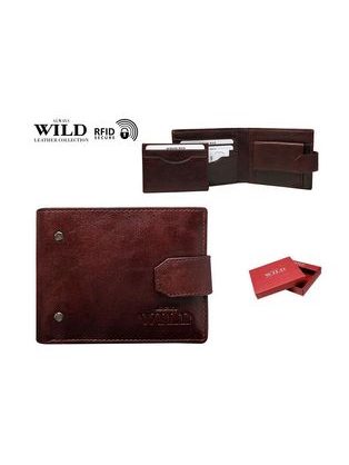 Vínová unikátní kožená peněženka s přezkou Wild