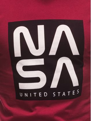 Tmavě červené tričko s nápisem Nasa L163