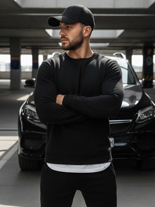 Antracitové pánské jednoduché tepláky