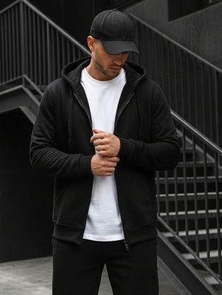 Moderní černá jednoduchá mikina