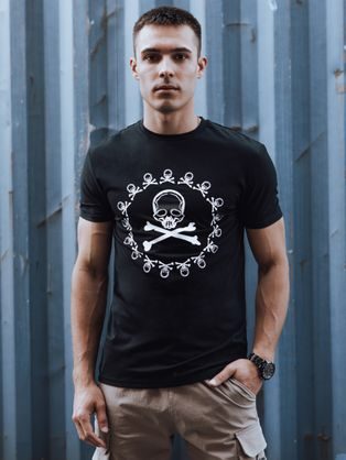 Trendy černé tričko s potiskem