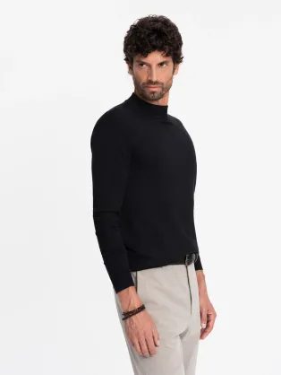 Trendy černý polorolák V1 SWTN-0100