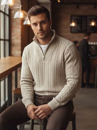 Vysoké šedé bavlněné ponožky