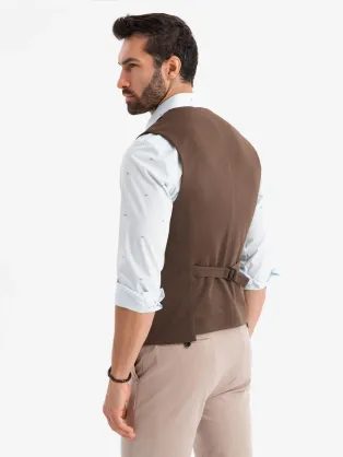 Jedinečná šedá elegantní vesta V2 BLZV-0111