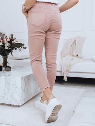 Moderní růžové dámské kalhoty Miki