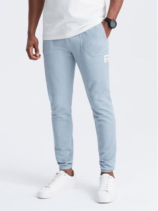 Trendy světle modré pletené kalhoty V5 PASK-0211