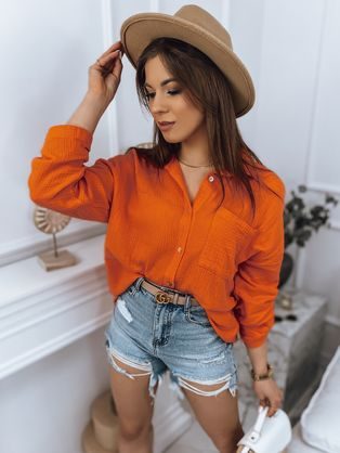 Senzační mušelínová dámská košile v pomerančové barvě Shila