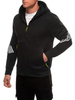 Moderní sportovní černá mikina B1697