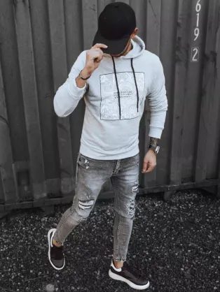 Trendy mikina s kapucí tmavě modrá 1684b