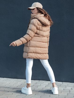 Dlouhá dámská zimní černá bunda s kožíškem Ballmoda