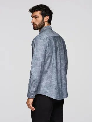 Modro šedá košile s květinovým vzorem V2 SHPS-0163