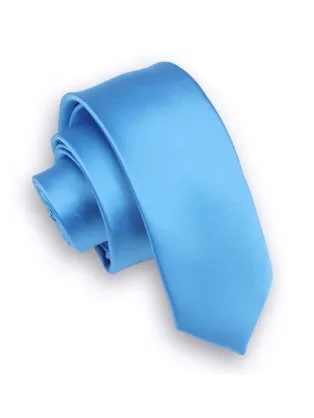 Nebesky modrá pánská kravata bez vzoru