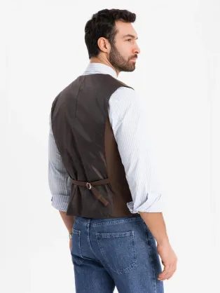 Sportovní tmavě modré sako slim fit V6 BLZB-0101