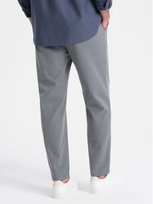 Pánské šedé chinos kalhoty s elastickým pasem V1 PACP-0158