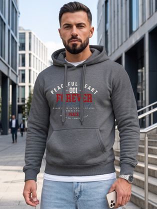 Grafitová mikina s kapucí ve sportovním stylu
