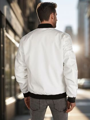 Moderní bílá bomber bunda