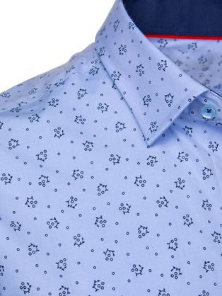 Elegantní blankytně modrá košile s jemným vzorem
