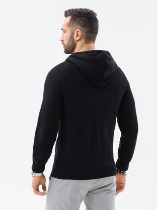 Trendy svetr na zip v černé barvě E186